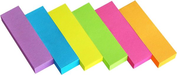 30 Pads 0.5x1.8 Sticky Notes Flags Tabs Page Markers 6 Bright Color Sticky Index Tabs Page Flags 80 Sheet/Pad