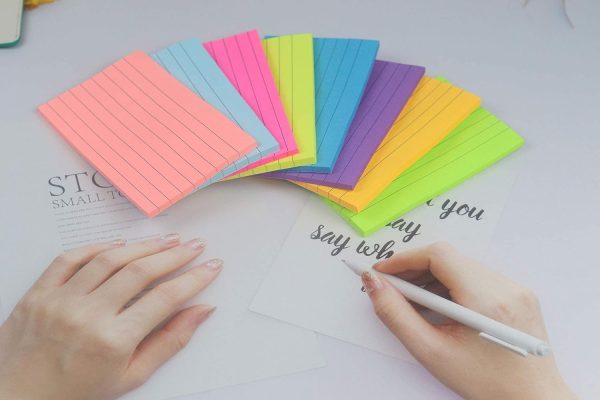 8 Pads Lined Sticky Notes 3x5 in Post, 8 Colors Self Sticky Notes Pad Its, Bright Colorful Rectangle Sticky Notes for Office, Home, School, Meeting, 50 Sheets/pad - Image 6