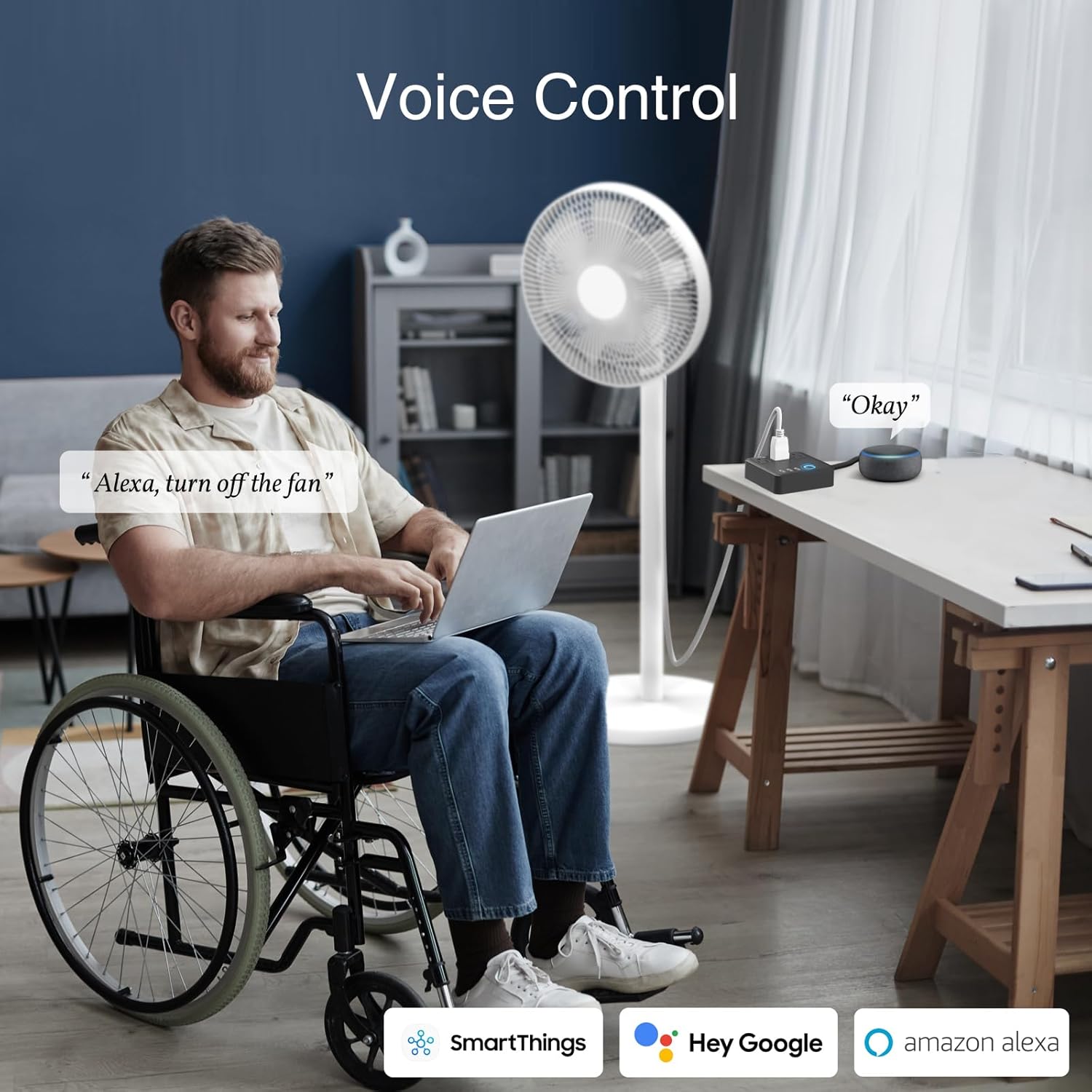 GHome Smart Power Strip, 3 USB Ports and 3 Individually Controlled Smart Outlets, WiFi Surge Protector Works with Alexa Google Home, Home Office Cruise Ship Travel Multi-Plug Extender Flat Plug, UL - Image 2