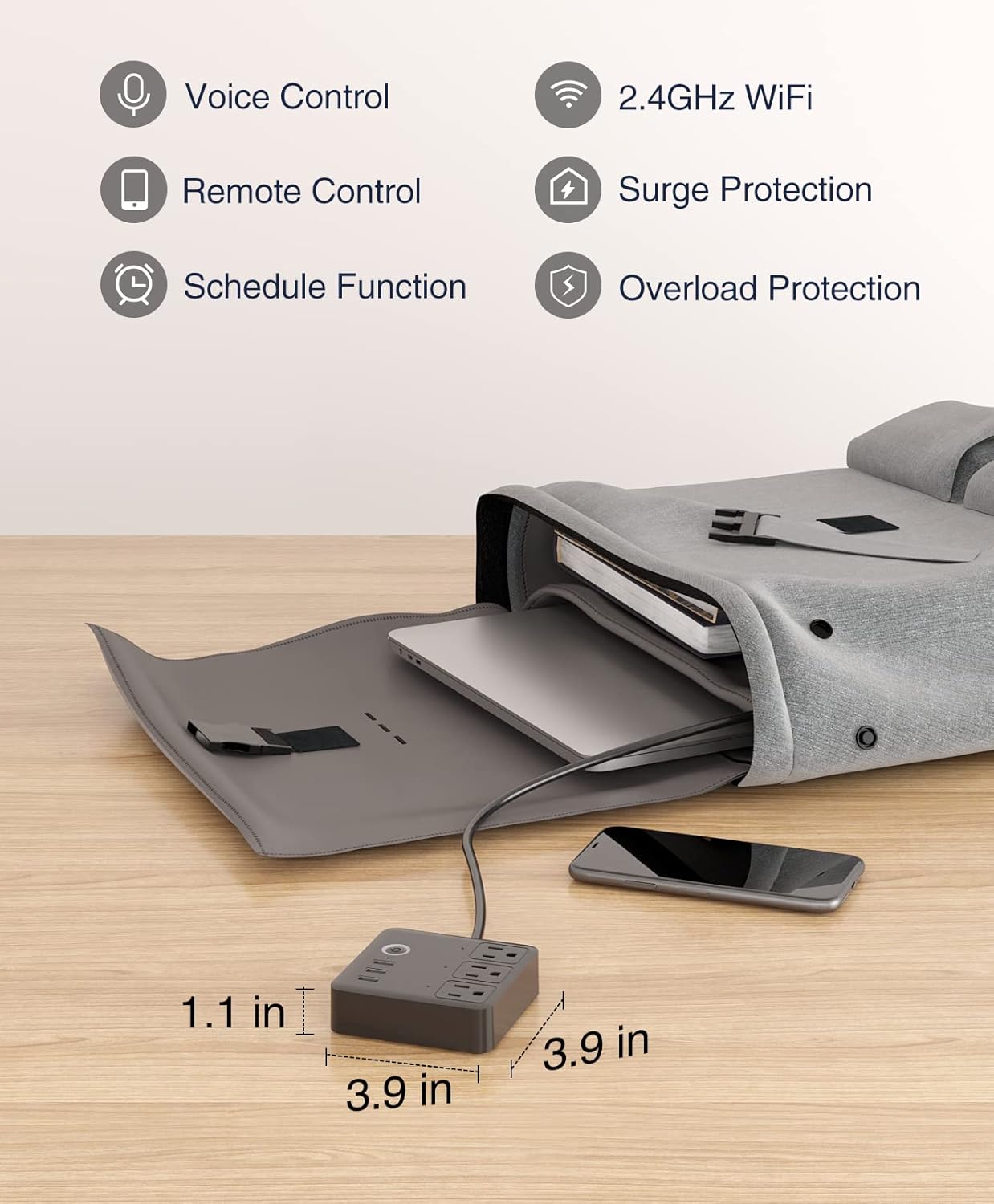 GHome Smart Power Strip, 3 USB Ports and 3 Individually Controlled Smart Outlets, WiFi Surge Protector Works with Alexa Google Home, Home Office Cruise Ship Travel Multi-Plug Extender Flat Plug, UL - Image 9