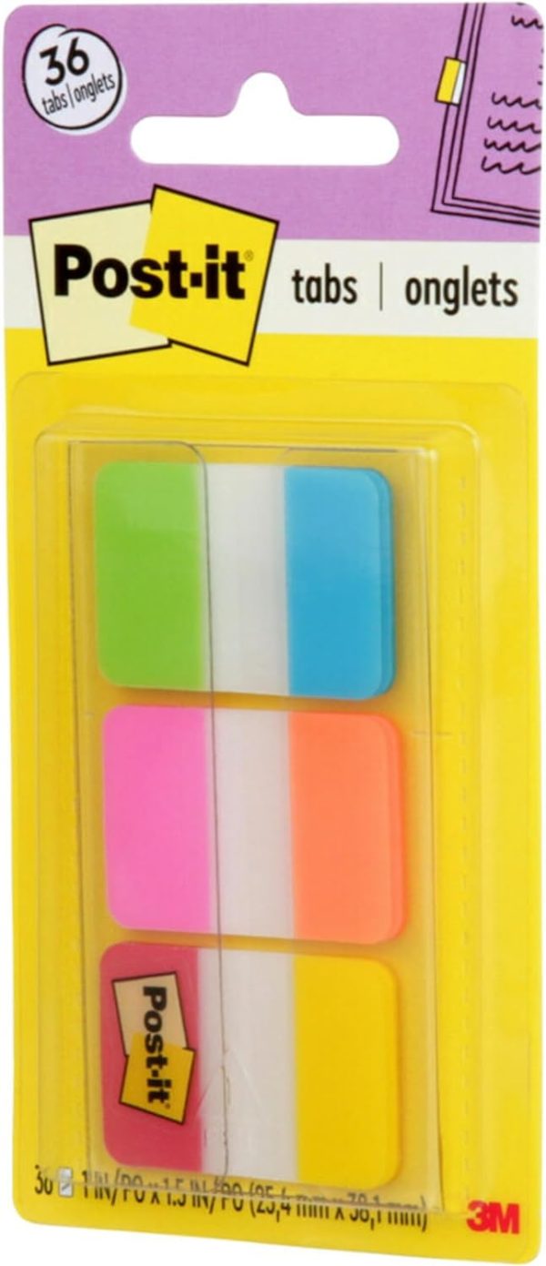 Tabs, 1 in Solid, Aqua, Yellow, Pink, Red, Green, Orange, 6/Color, 36/Dispenser (686-ALOPRYT) - Image 3