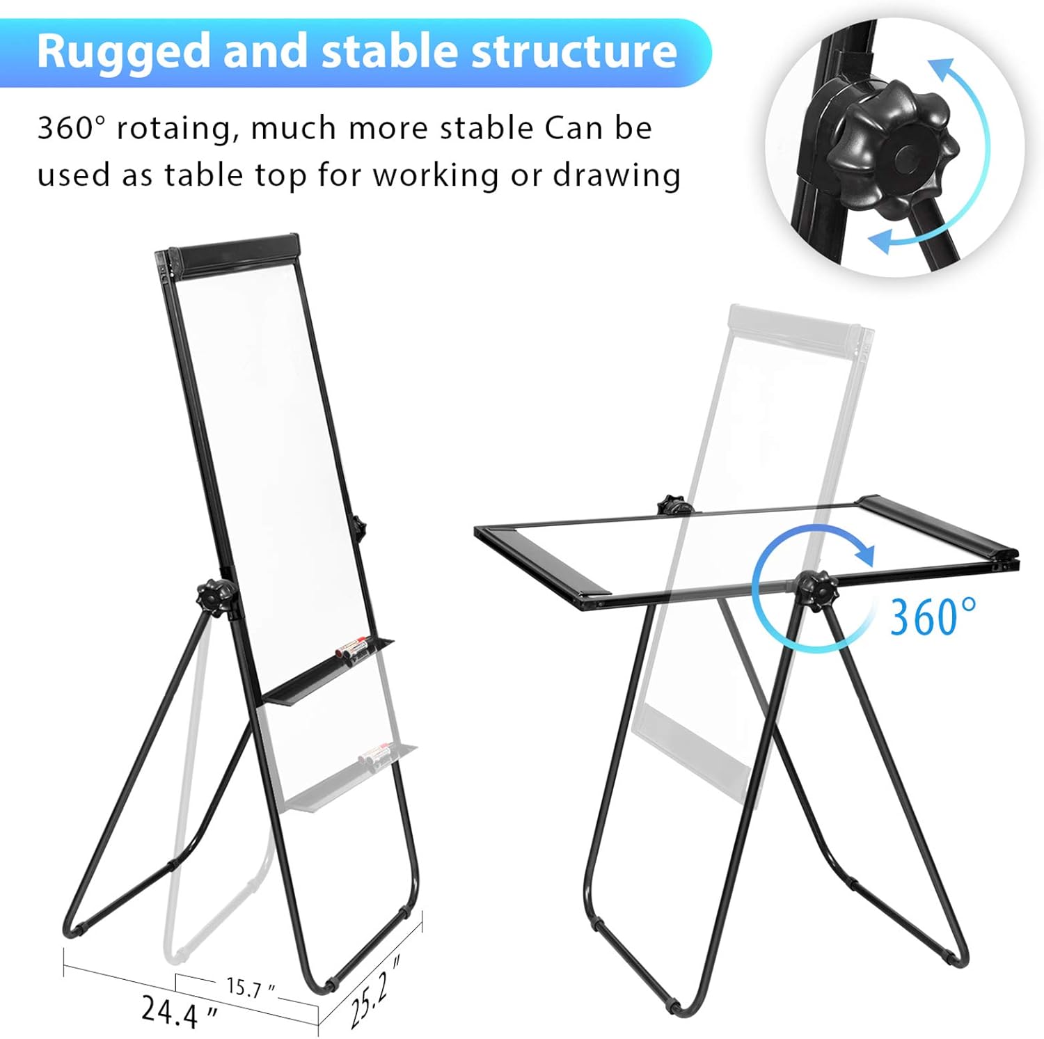 Stand White Board - 36x24 Magnetic Dry Erase Board Flipchart Easel Whiteboard, 3' x 2' Double Sided Easel Board Portable Whiteboard - Image 3