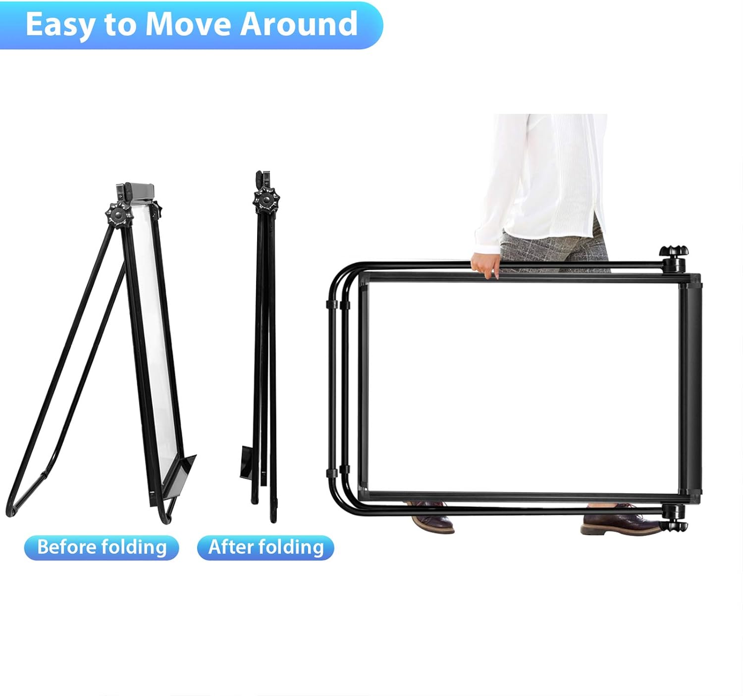 Stand White Board - 36x24 Magnetic Dry Erase Board Flipchart Easel Whiteboard, 3' x 2' Double Sided Easel Board Portable Whiteboard - Image 6
